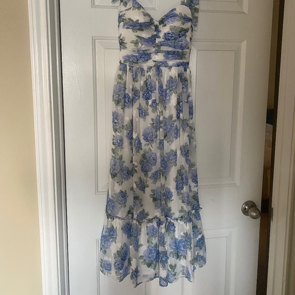 BCX Dresses & Skirts - Blue Floral Midi Dress